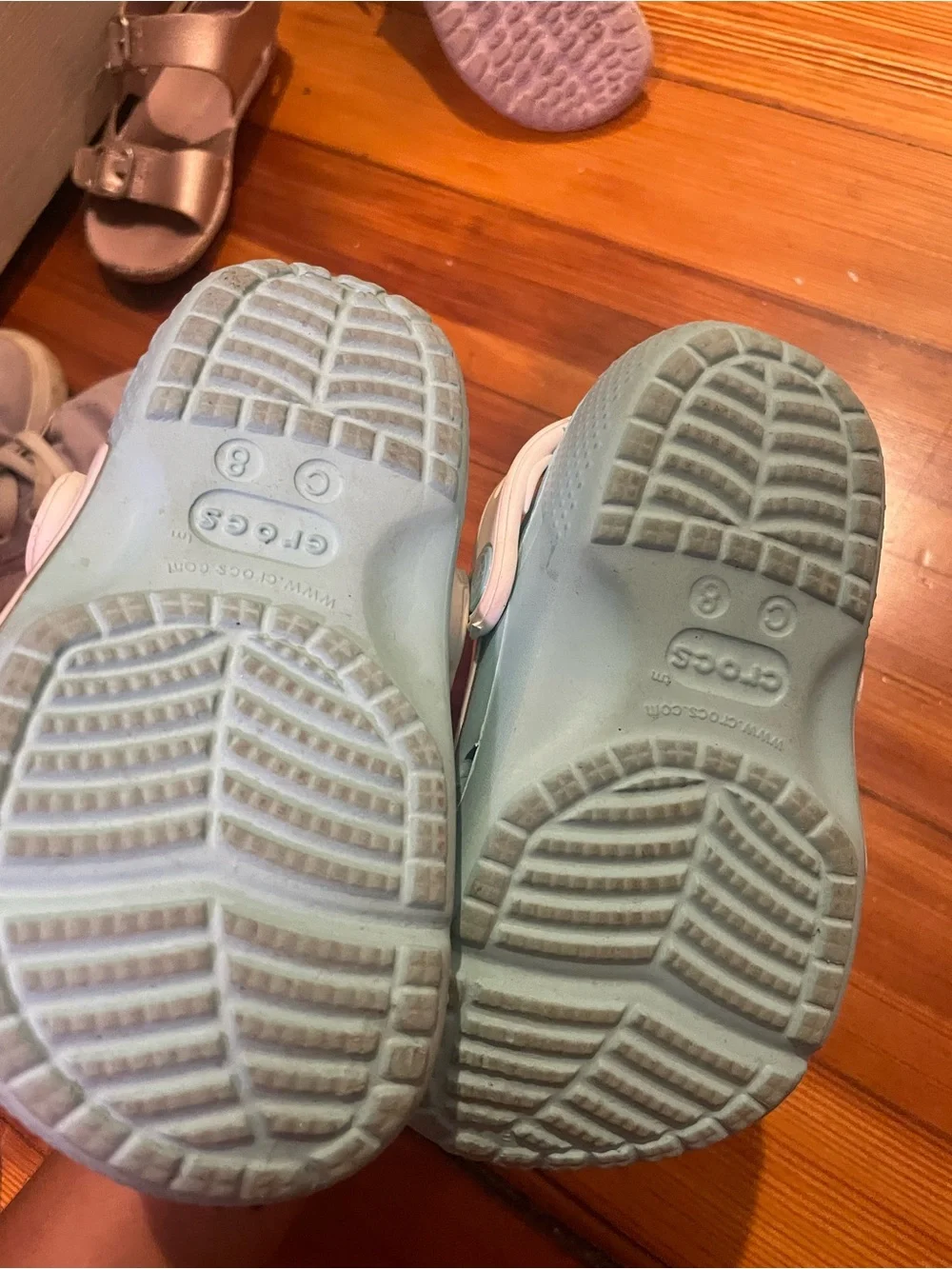 CROCS Kids Frozen II Light Blue, White & Pink Water Clogs